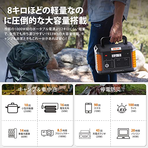 理想の軽量化を実現したデザイン】Eco Play EP400 ポータブル電源 大