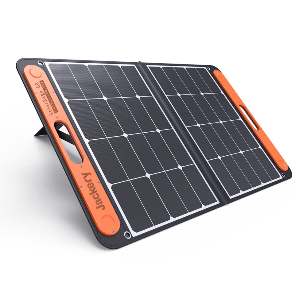 Jackery SolarSaga 60 ソーラーパネル 68W ETFE 太陽光パネル ソーラーチャージャー 折りたたみ DC出力 DCポータブル電源充電器 USB出力 スマホやタブレット 充電可能 高変換効率 小型 薄型 軽量 コンパクト 単結晶 防災 防水 (68W 22V 3.09A) ジャクリ ポータブル電源 240/400用