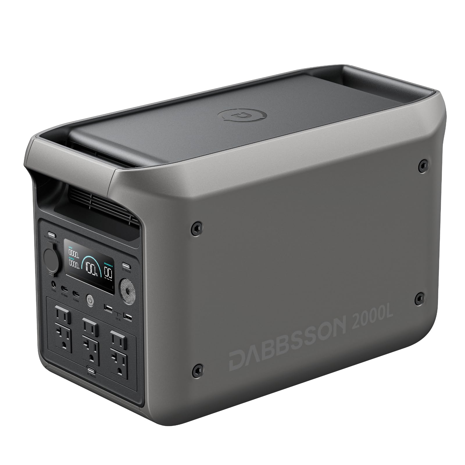 【2KWhクラス最軽量半固体電池】Dabbsson ポータブル電源 2000L 2048Wh 半固体リン酸鉄リチウムポータブル電源 大容量 急速充電 高出力AC(2200W瞬間4400W) 10年長寿命 EPS機能 アプリ遠隔操作 高変換効率 耐熱防火 家庭用蓄電池 ポータブルバッテリー 車中泊 アウトドア 節電/停電対策 防災グッズ 純正弦波 AC100V 50Hz/60Hz対応